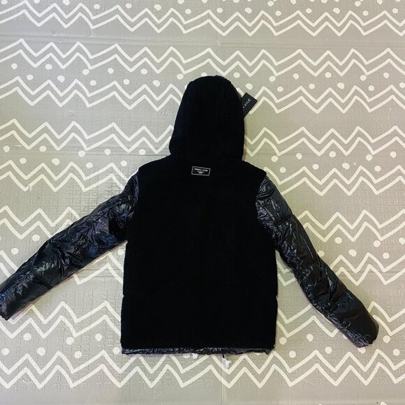 Kendall & Kylie reversible thick winter snow puffer Sherpa jacket coat bomber - Picture 13 of 14